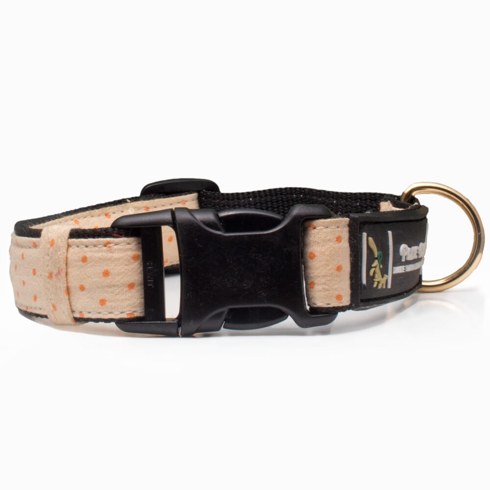 Yellow Polka Dot – Adjustable, Snap on Dog Collar