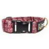 Pixie-Drip-Carmine-Red-Abstract-Luxury-Velvet-Dog-Collar-with-snap-on-(quick-release-buckle)