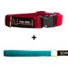 Candy Red Velvet Collar, Turquoise Blue Velvet LEash