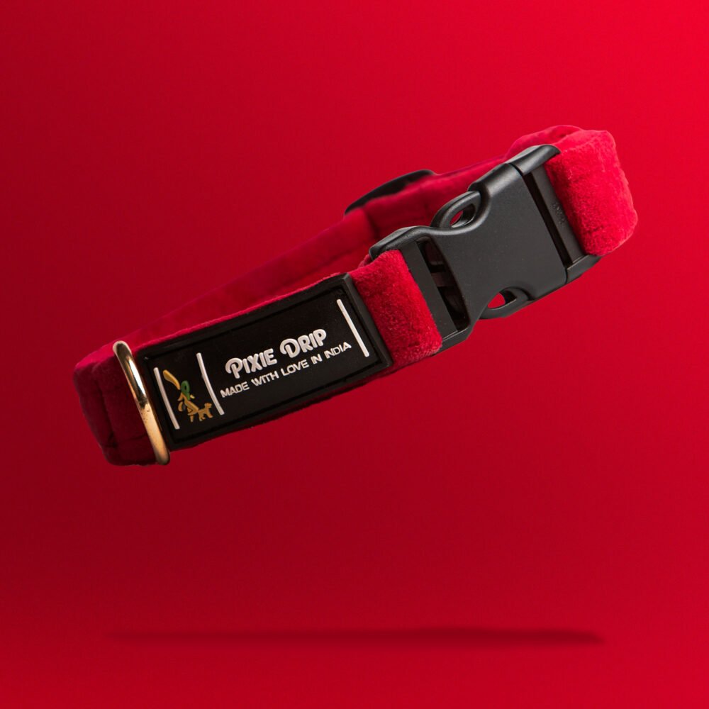 Candy Red – Luxury Velvet Dog Collar