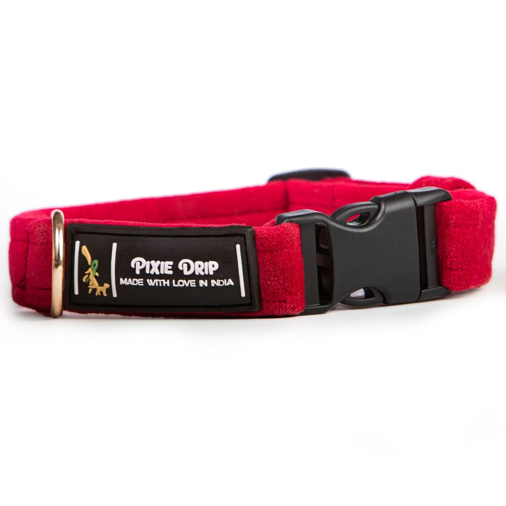 Candy Red – Luxury Velvet Dog Collar